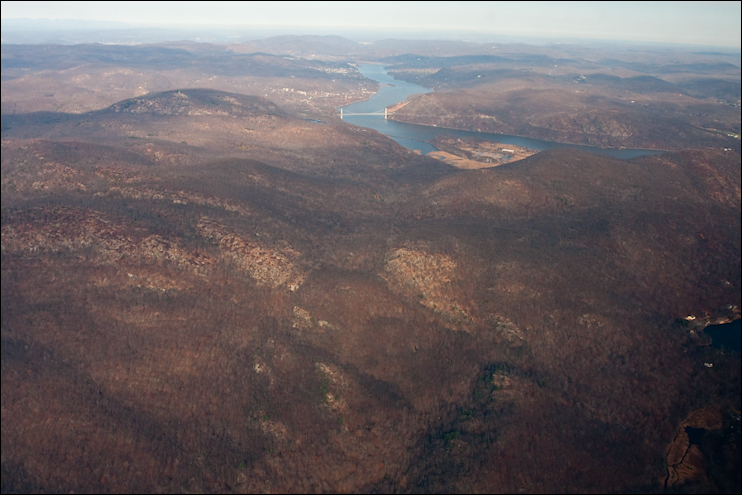 The Hudson Highlands and Bear Mountain Bridge...looking north on the Hudson